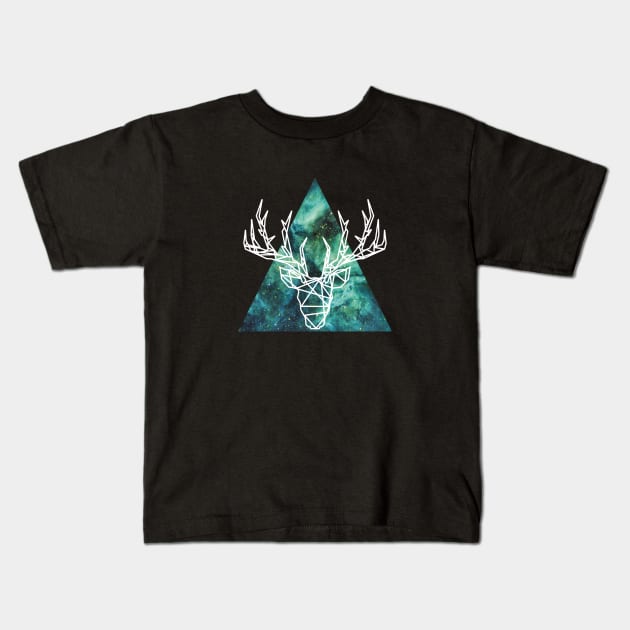 Galaxy Deer Kids T-Shirt by bolu